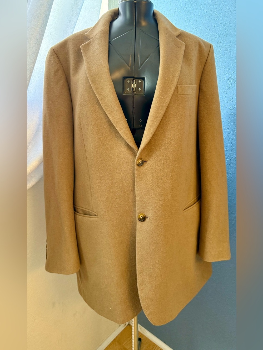 Club Room Macy’s 44L Camel Blazer Wool Silk Cashmere Sport Coat Woolmark